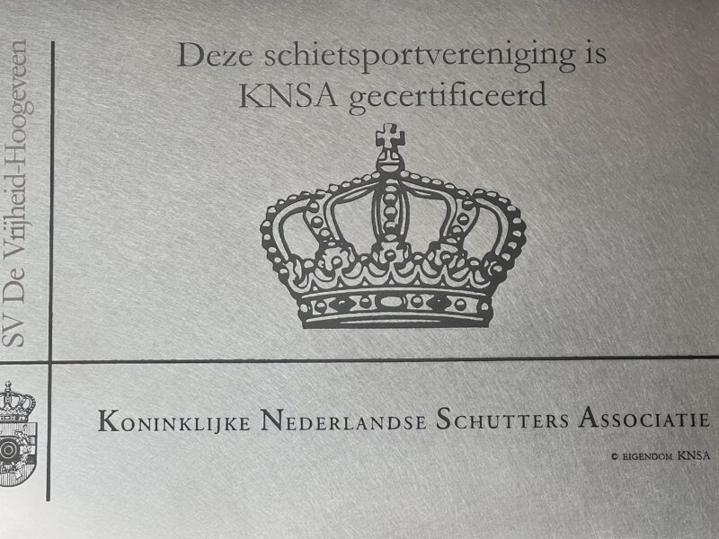 SV de Vrijheid Hoogeveen – Certificering met één (1) Kroon