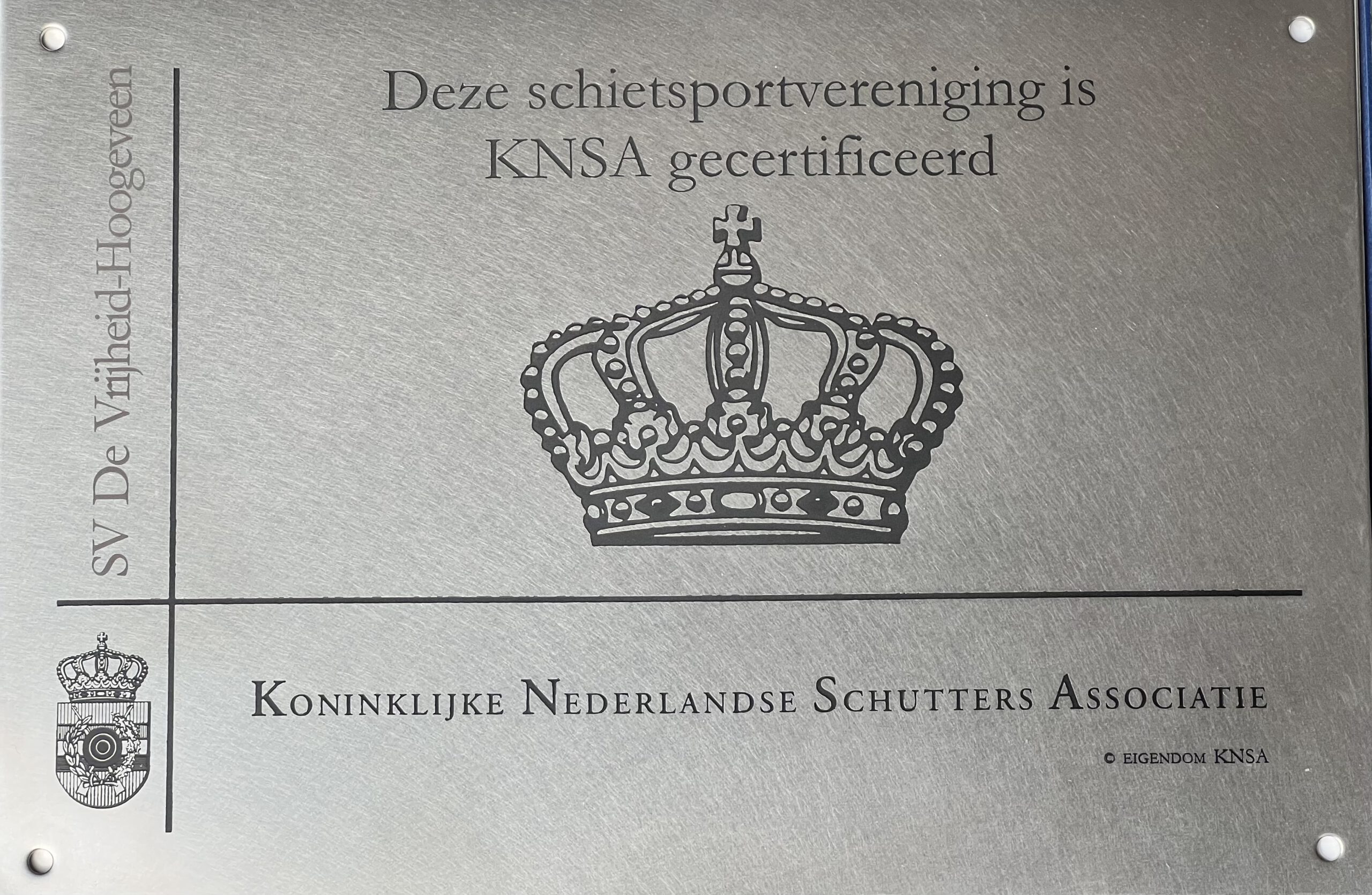 SV de Vrijheid Hoogeveen - Certificering met één (1) Kroon